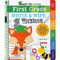 Ready to Learn: First Grade Write and Wipe Workbook: Fractions, Measurement, Telling Time, Descriptive Writing, Sight Words, and More! - Spiral