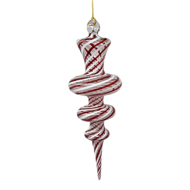 Peppermint Swirl - 3 Torus - Egyptian Glass Ornament