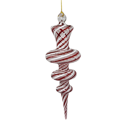 Peppermint Swirl - 3 Torus - Egyptian Glass Ornament