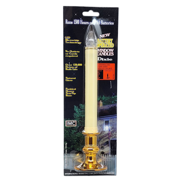 Newport LED Window Candle - Dixie - Brass with Sensor