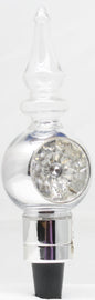 Wine Crystal Eye Stopper - Silver
