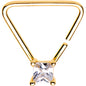 20G 3/8 Clear CZ Gem Gold Tone Plated Triangle Seamless Ring