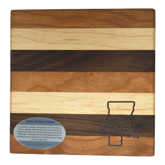 Vermont Artisan  Tri Color Routed Square Cutting Board