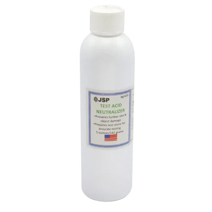 JSP Test Acid Neutralizer 5 oz Bottle for 10K 14K 18K 22K 24K Gold & Silver Platinum Testing Solutions Cleans Stones