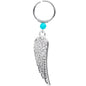16G 1/4 Clear Gem Feathered Wing Dangle Circular Hoop
