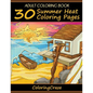 Adult Coloring Book: 30 Summer Heat Coloring Pages - Paperback