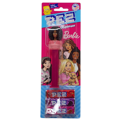 Pez Barbie Dispenser with 3 Candy rolls - Black Hair Barbie