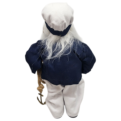Salty Sailor Santa Figurine Ornament - 9 inches