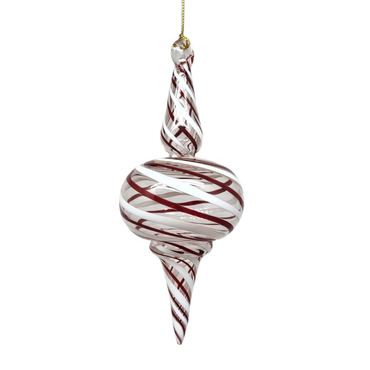 Peppermint Striped Spire Glass Ornament