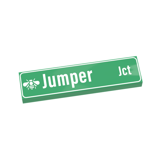 Jumper Jct Street Sign - Custom Printed 1x4 Tile - Made with LEGO® Parts