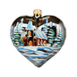 Country Heart Ornament - Silver base