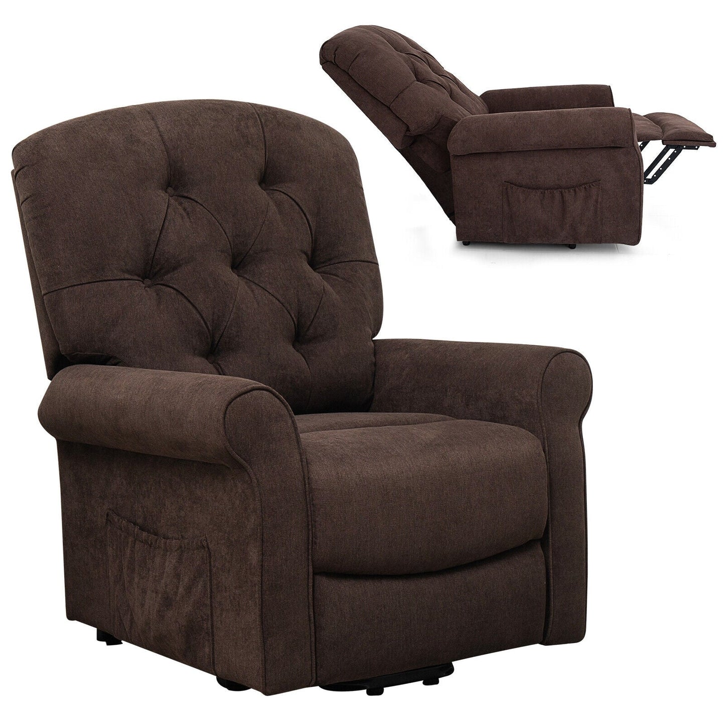 Recliner Chair Sofa for Elderly with Side Pocket and Remote Control