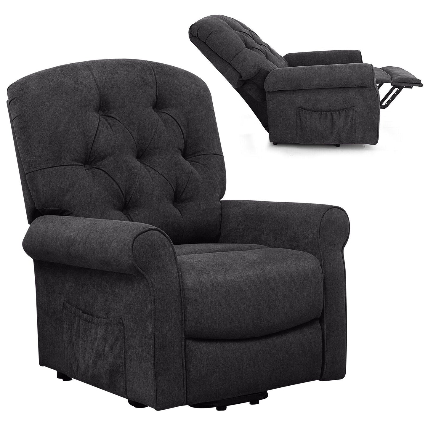 Recliner Chair Sofa for Elderly with Side Pocket and Remote Control