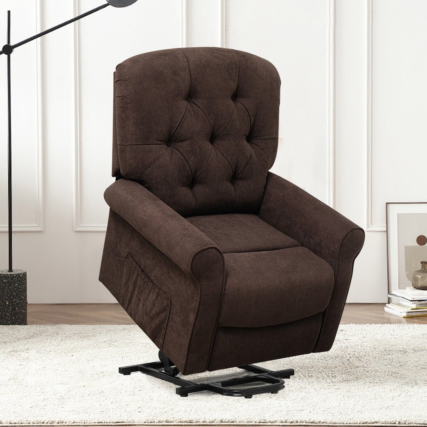 Recliner Chair Sofa for Elderly with Side Pocket and Remote Control