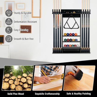 Wall-mounted Billiards Pool Cue Rack Only