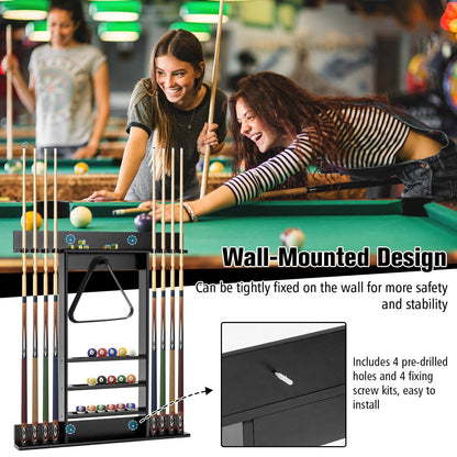 Wall-mounted Billiards Pool Cue Rack Only