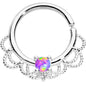 16G 5/16 Purple Faux Opal Platinum Plated Seamless Circular Ring