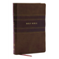 NKJV Personal Size Large Print Bible with 43,000 Cross References, Brown Leathersoft, Red Letter, Comfort Print (Thumb Indexed) - Imitation Leather