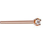 14K Rose Gold 1.5mm Genuine Diamond Nose Ring