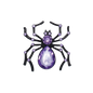 Purple Crystal Spider Pin