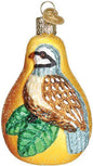 Partridge in a Pear Glass Ornament