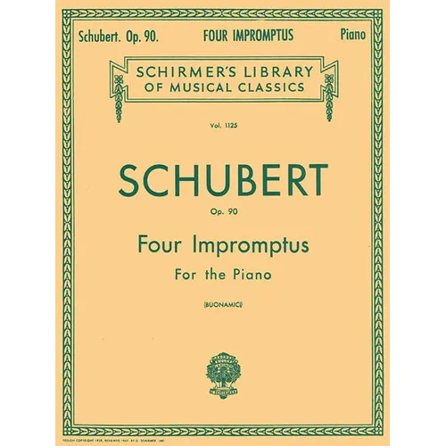 4 Impromptus, Op. 90: Schirmer Library of Classics Volume 1125 Piano Solo - Paperback