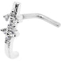 20G Clear CZ Bling Faux Hoop L Shaped Nose Ring