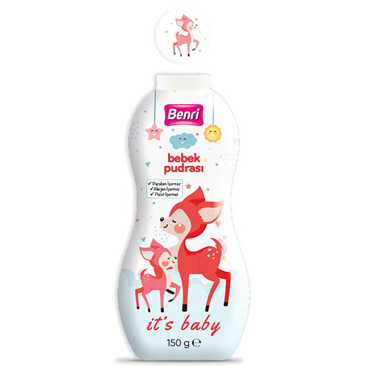 Benri Paraben-Free Baby Powder 150g - Hypoallergenic Diaper Rash Prevention for Sensitive Skin