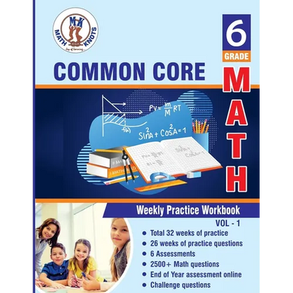 Grade 6 Common Core Math: Multiple Choice and Free Response 2500+ Practice Questions and Solutions Full length online practice test - Paperback