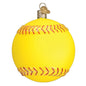 Softball  Glass Ornament