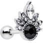 16G 1/4 Clear Black Gem Cocktail Party Tragus Cartilage Earring
