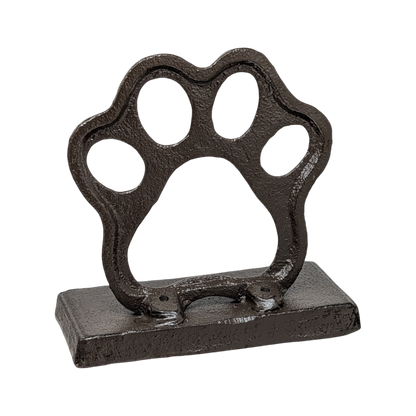 Cast Iron Paw Print Stocking Holder - Charcoal