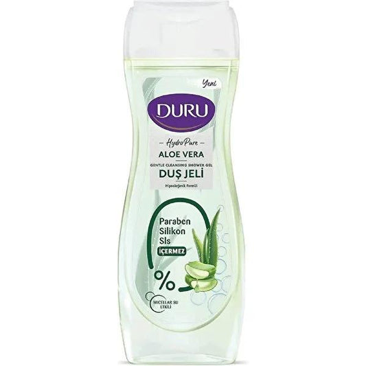 Duru Hydro Pure Aloe Vera Shower Gel - Gentle Micellar Water Technology for Sensitive Skin, Paraben Free, 15.22 fl oz