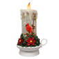 Lighted Cardinal Spinning Water Globe Candle