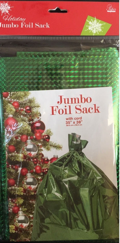 Giant Foil Gift Sack - Prismatic Green