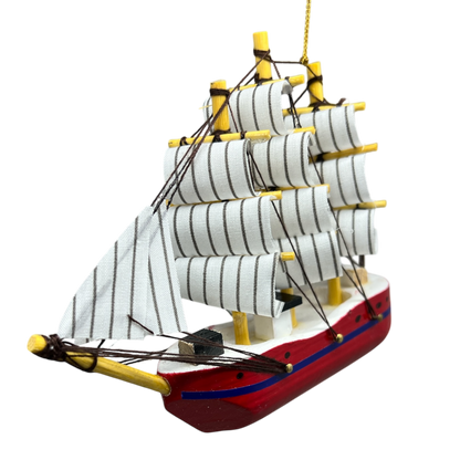Schooner Red  Boat Ornament