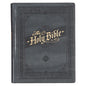 KJV Holy Bible, Large Print Note-Taking Bible, Faux Leather Hardcover - King James Version, Gray - Leather