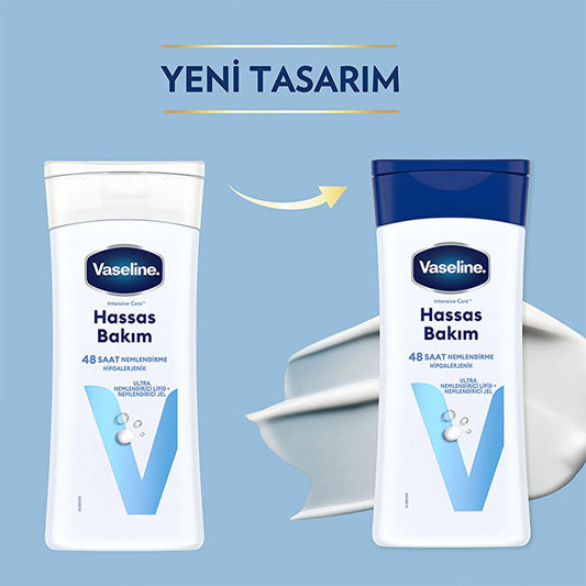Vaseline Body Lotion for Dry and Sensitive Skin - 48 Hour Hydration, Hypoallergenic & Dermatologically Tested