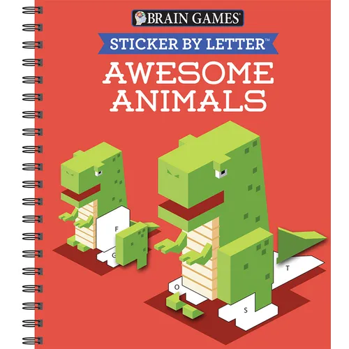 Brain Games - Sticker by Letter: Awesome Animals (Sticker Puzzles - Kids Activity Book) - Spiral