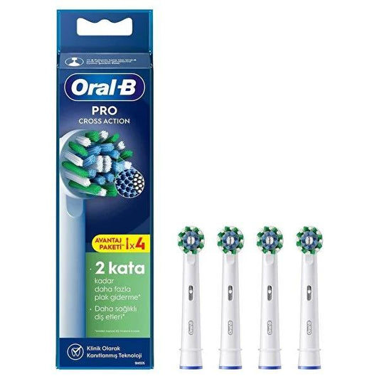 Oral-B Pro Cross Action X-Filament Electric Toothbrush Replacement Heads - 4 Pack, Compatible with Most Oral-B Models