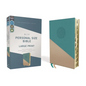Niv, Personal Size Bible, Large Print, Leathersoft, Teal/Gold, Red Letter, Thumb Indexed, Comfort Print - Imitation Leather