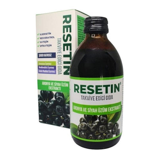 Resetin Antioxidant Supplement - Aronia and Black Grape Extract Liquid (8.45 fl oz) - Resveratrol, Quercetin Rich