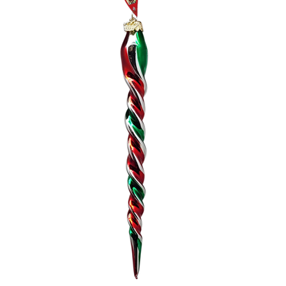 Rainbow Twister Glass Icicle -