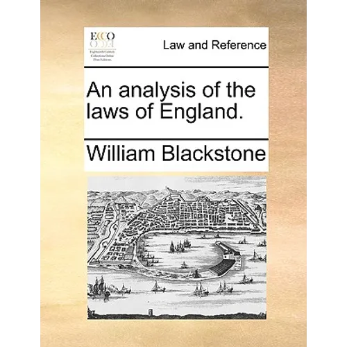 An Analysis of the Laws of England. - Paperback