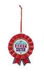 Worlds Best Sister Ribbon - Ornament