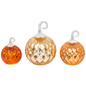 Lighted Handblown Mercury Glass Pumpkins - 3 Piece Set