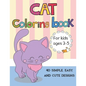 Cat coloring book for kids ages 3-5: Cute Cats, Kitties Coloring Book for kids, boys, girls, toddlers with 40 simple, easy, and cute design, Large Pri - Paperback
