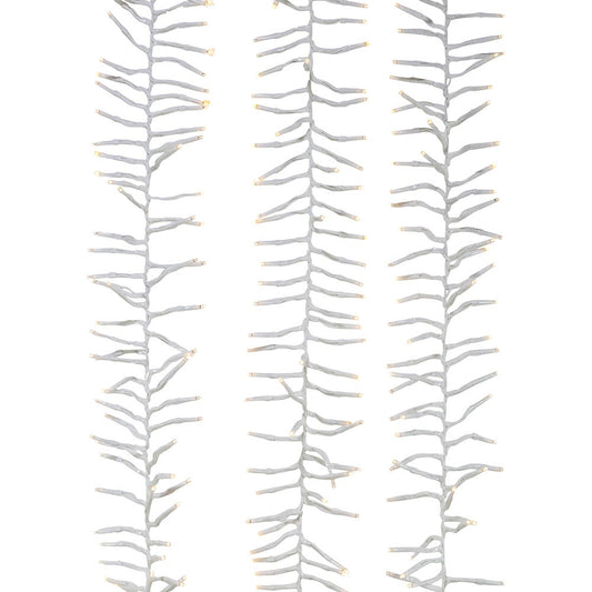3000-Light Warm White LED White Wire Cluster Garland