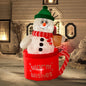 Christmas Inflatable Decoration Snowman in the Mug Cup