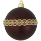 4" (100mm) Commercial Shatterproof Ball Ornament - Cowboy Brown with Gold Braid